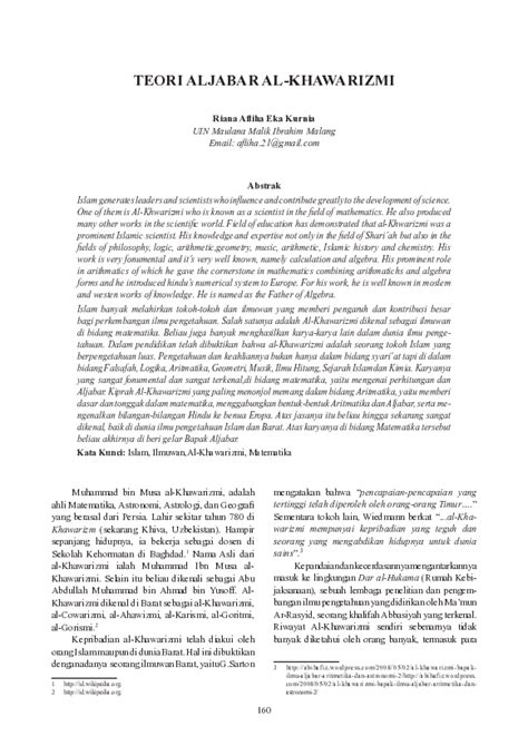 TEORI ALJABAR AL-KHAWARIZMI - UIN Malang - wintechmobiles.com