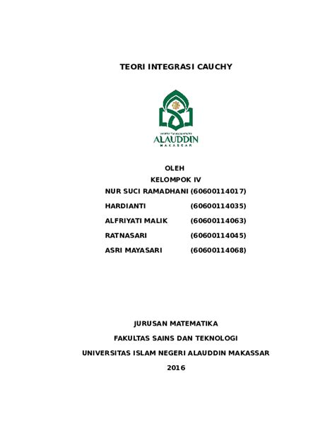 TEORI INTEGRASI CAUCHY - Universitas Kristen Indonesia - wintechmobiles.com