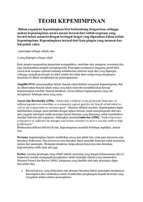 TEORI KEPEMIMPINAN DAN TOKOH-TOKOH PEMIMPIN - WAYAN … - balustradellc