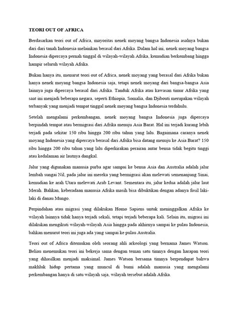 Teori Out of Africa: Asal Usul Manusia | PDF - Scribd - wintechmobiles.com