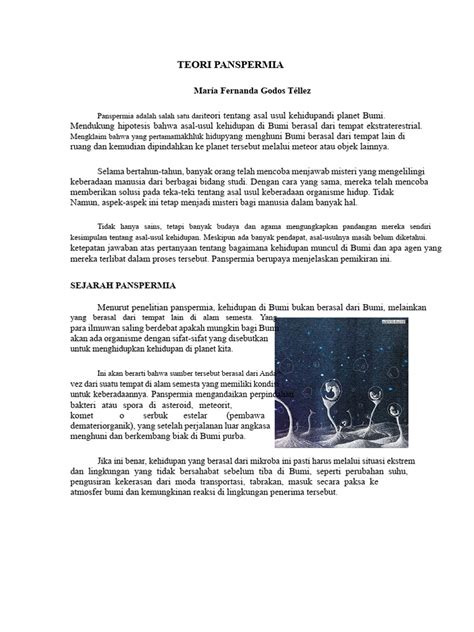 Teori Panspermia dan Awal Kehidupan | PDF | Filsafat - balustradellc