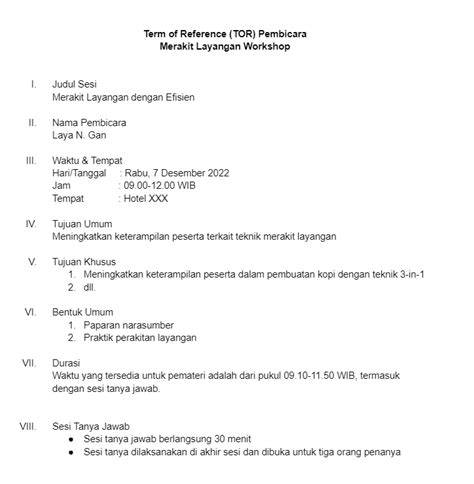 TERM OF REFERENCE (TOR) - Pertanian - raincitystudios.com