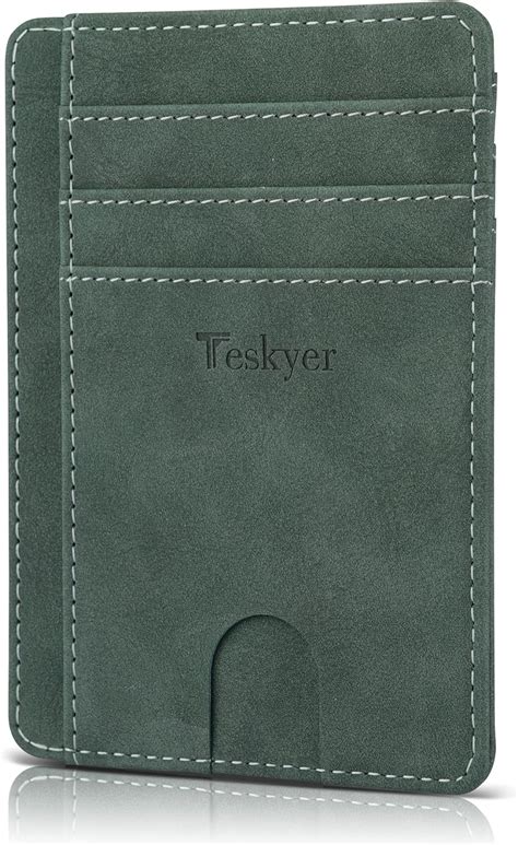 Teskyer Mens Slim Minimalist Wallet, Genuine Leather RFID - balustradellc