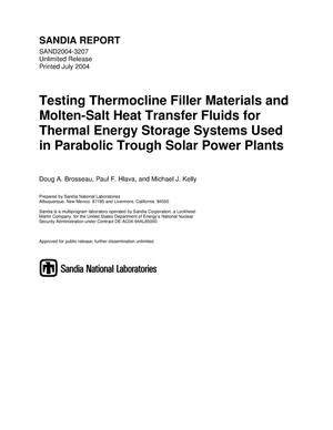 Testing of thermocline filler materials and molten-salt heat transfer ... - raincitystudios.com
