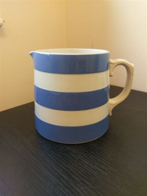 TG Green Cornishware Mini Dreadnought Jug 6cm High Blue and White ... - wintechmobiles.com