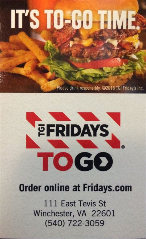 TGI FRIDAYS, Winchester - 111 East Tevis St - Menu, Prices