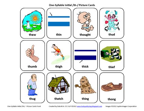 TH Articulation & Vocabulary Cards Teletherapy Speech Therapy …