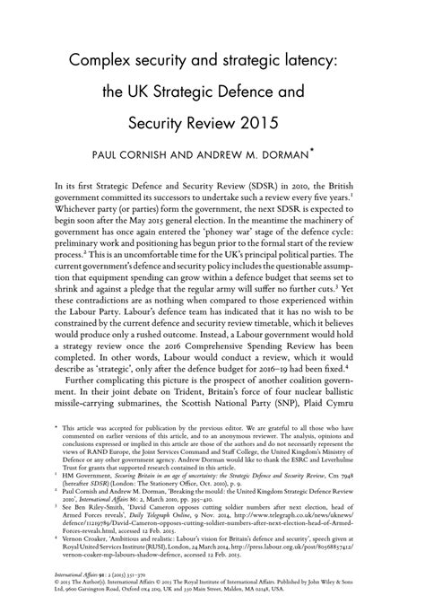 The 2015 Strategic Defence and Security Review - balustradellc