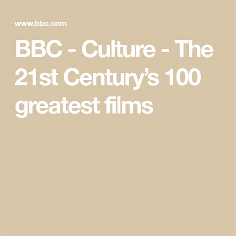 The 21st Century’s 100 greatest films - BBC Culture - balustradellc