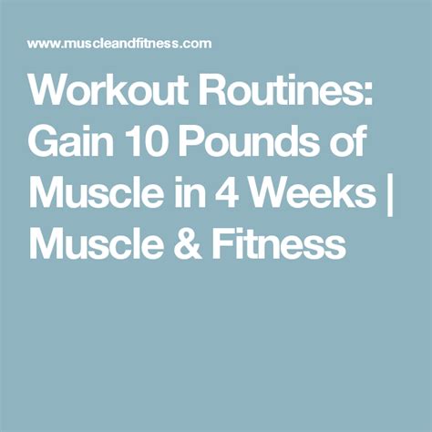 The 4-Week Workout Plan to Gain 10 Pounds of Muscle - balustradellc