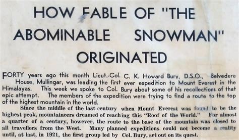 The Abominable Snowman is born - Mount Everest: the … - balustradellc