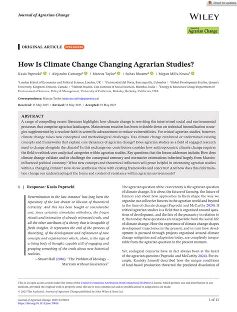 The agrarian question of climate change - Kasia Paprocki, James ... - wintechmobiles.com