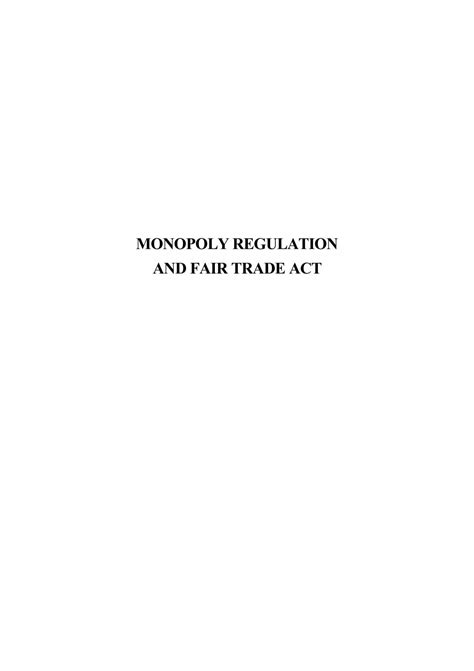 The amended monopoly regulation and fair trade act to take effect in ... - balustradellc