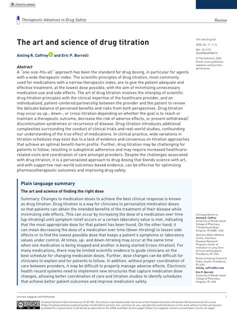 The art and science of drug titration - SAGE Journals - wintechmobiles.com