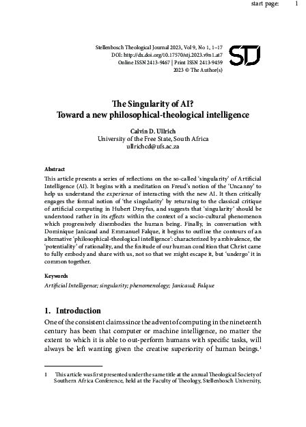 The Artificial Intelligence Singularity: A Philosophical Analysis ... - balustradellc