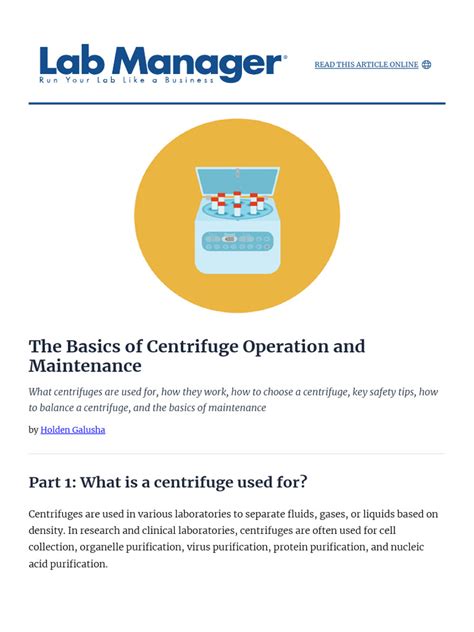 The Basics of Centrifuge Operation and Maintenance - wintechmobiles.com