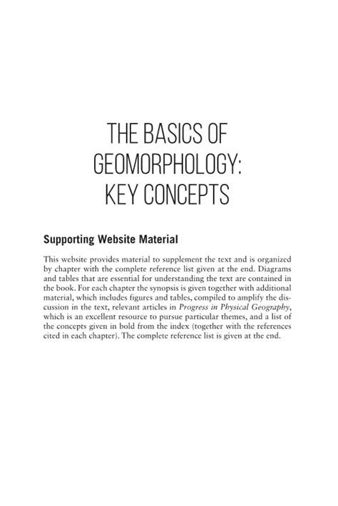 THE BASICS OF GEOMORPHOLOGY: KEY CONCEPTS - wintechmobiles.com