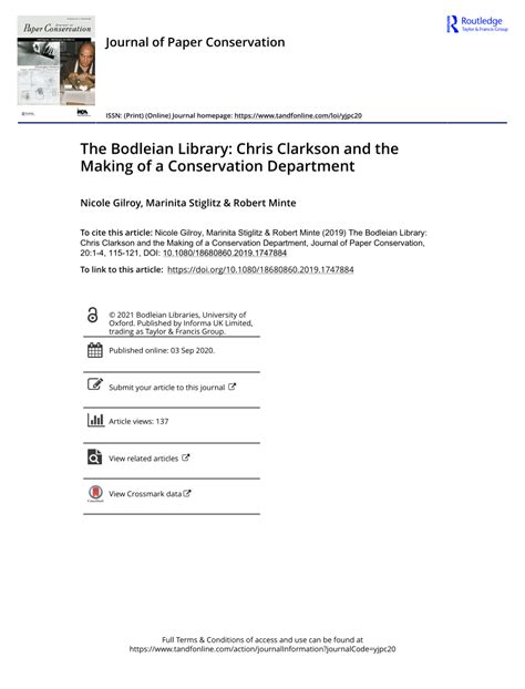 The Bodleian Library: Chris Clarkson and the Making of a Conservation ... - balustradellc