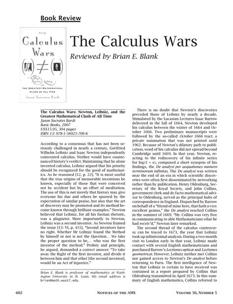 The Calculus Wars - American Mathematical Society - wintechmobiles.com