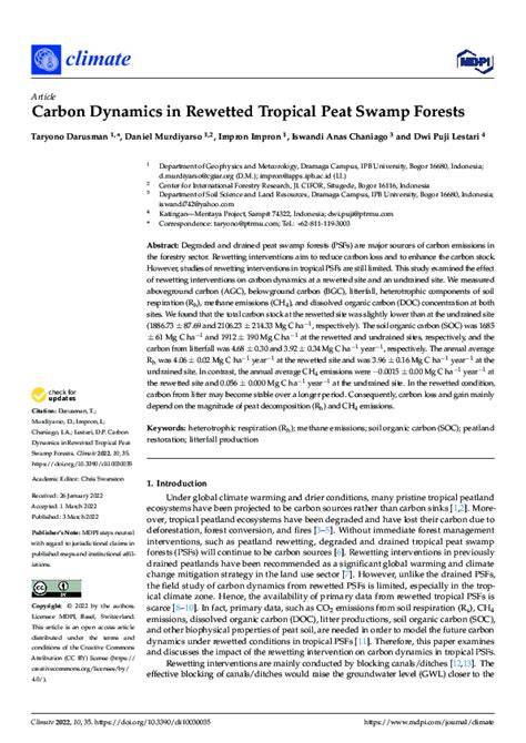 The Carbon Dynamics in Rewetted Tropical Peat Swamp Forest - IPB - raincitystudios.com