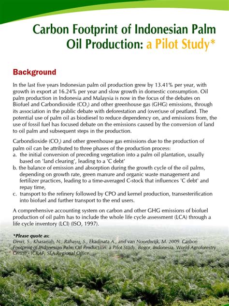 The carbon footprint of Indonesian palm oil production - wintechmobiles.com