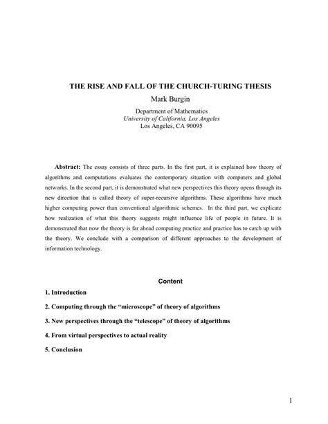 The Church-Turing Thesis > The Rise and Fall of the ... - wintechmobiles.com