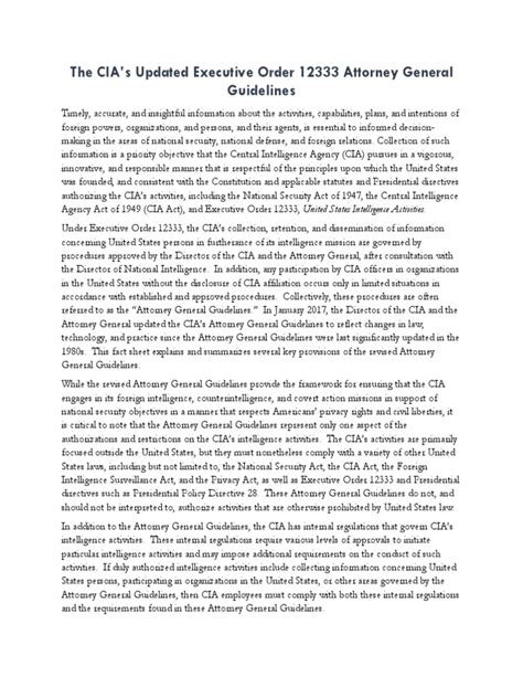 The CIA’s Updated Executive Order 12333 Attorney General Guidelines - balustradellc
