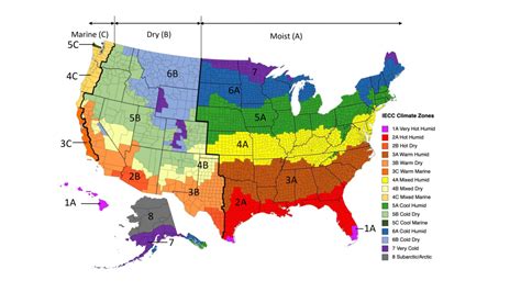The climate zones in the USA - raincitystudios.com