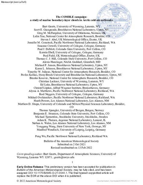 The COMBLE Campaign: A Study of Marine Boundary … - raincitystudios.com