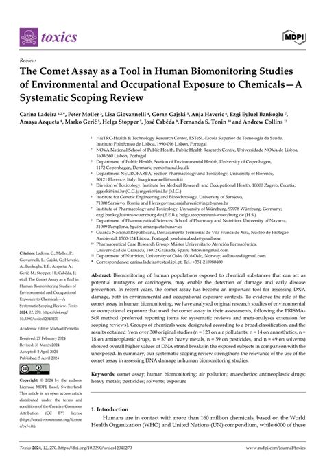 The Comet Assay as a Tool in Human Biomonitoring Studies of ... - wintechmobiles.com