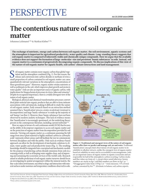 The contentious nature of soil organic matter - Nature - wintechmobiles.com