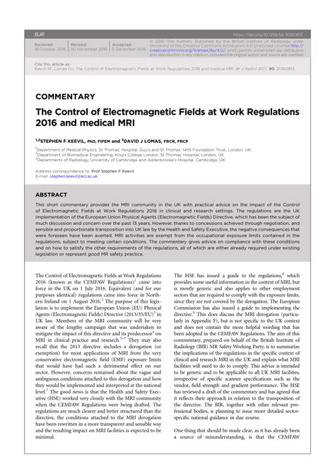 The Control of Electromagnetic Fields at Work Regulations 2016 - wintechmobiles.com