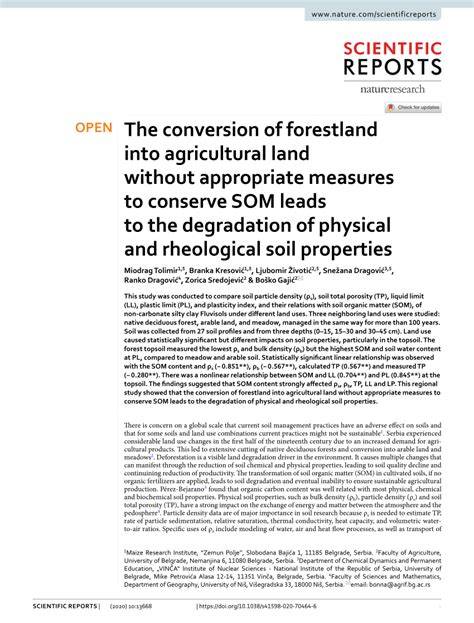 The conversion of forestland into agricultural land without appropriate ... - raincitystudios.com