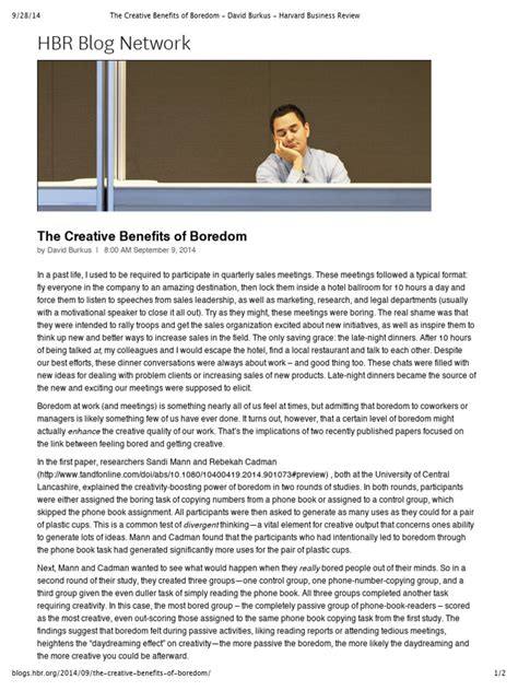 The Creative Benefits of Boredom - Harvard Business Review - balustradellc