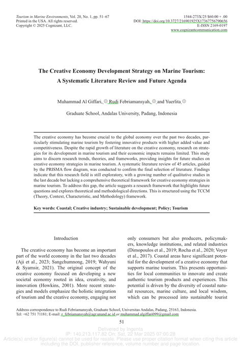 The Creative Economy Development Strategy on Marine Tourism: A ... - raincitystudios.com