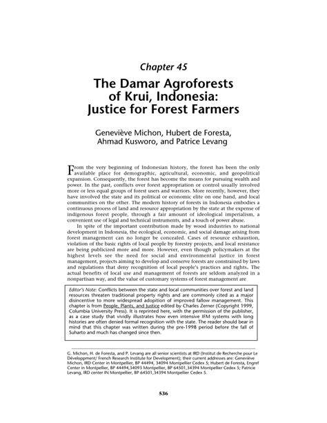 The damar agroforests of Krui, Indonesia: justice for … - raincitystudios.com