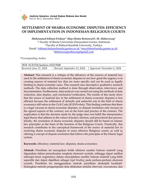 The Dilemma of Settlement of Sharia Economic - balustradellc