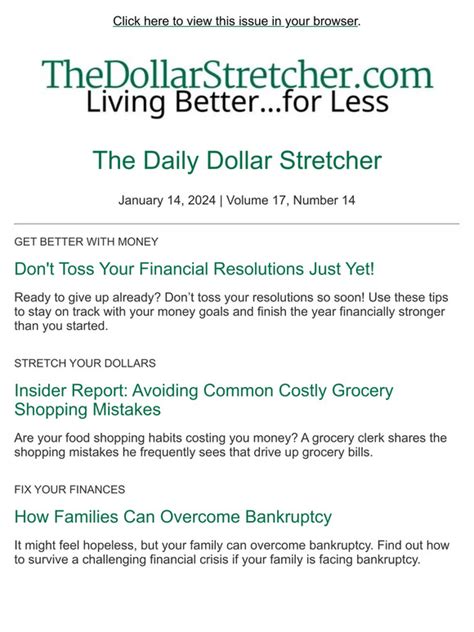 The Dollar Stretcher - Making a Tight Budget Go Further - balustradellc