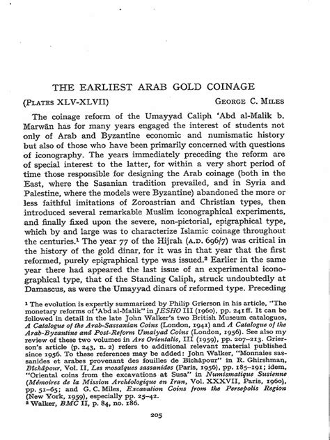 THE EARLIEST ARAB GOLD COINAGE - JSTOR - balustradellc