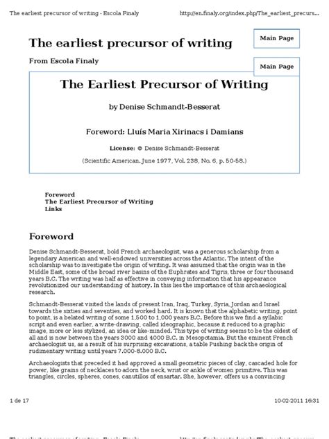 The Earliest Precursor of Writing - JSTOR - wintechmobiles.com