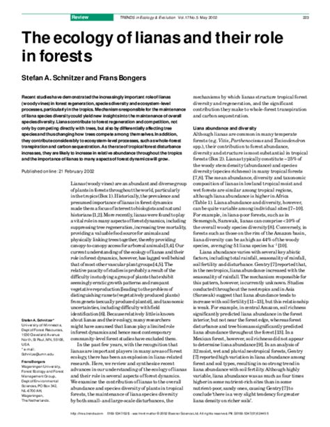 The ecology of lianas and their role in forests - ScienceDirect - muktibox.com