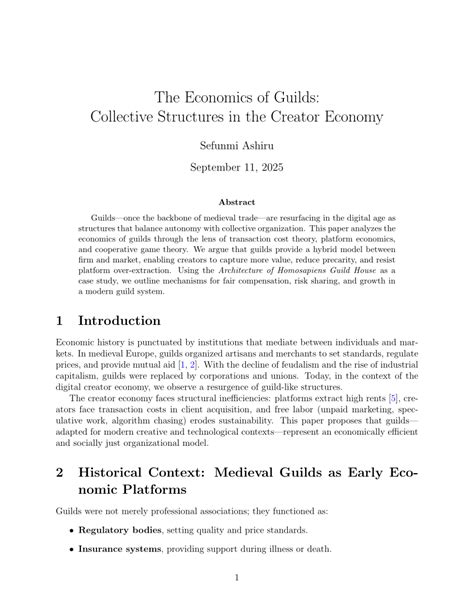 The Economics of Guilds - American Economic Association - balustradellc