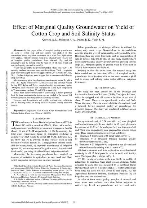 The effect of salinity on cotton yield and quality - EurekaMag - raincitystudios.com