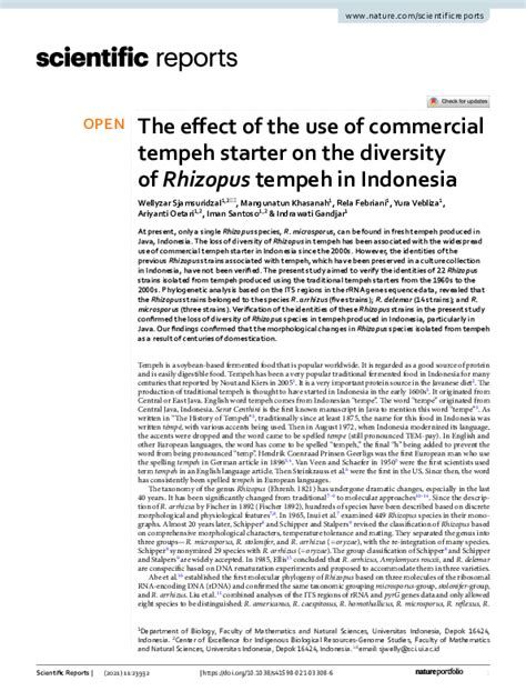 The effect of the use of commercial tempeh starter on the diversity of ... - muktibox.com