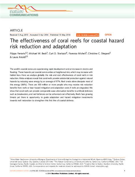 The effectiveness of coral reefs for coastal hazard risk ... - Nature - raincitystudios.com