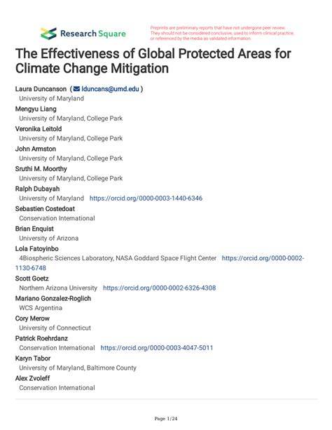 The effectiveness of global protected areas for climate change ... - raincitystudios.com