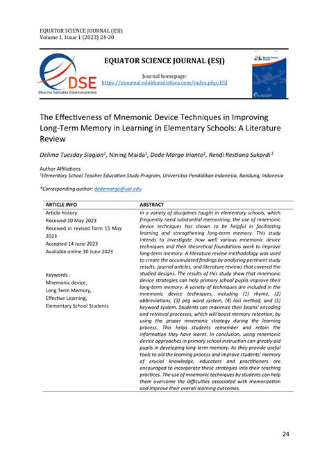 The Effectiveness of Mnemonic Device Techniques in … - balustradellc