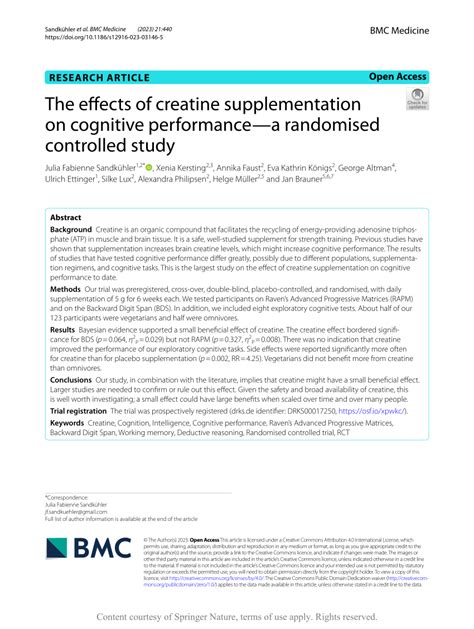 The effects of creatine supplementation on cognitive performance—a ... - balustradellc