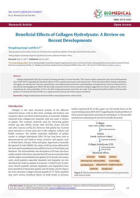 The Effects of Type I Collagen Hydrolysate … - balustradellc