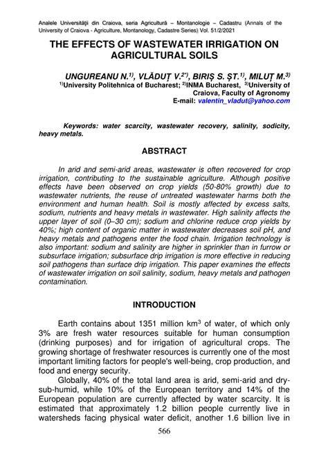 The effects of wastewater irrigation on agricultural soils - raincitystudios.com